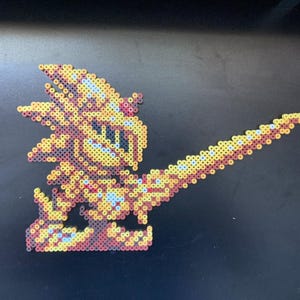 Excalibur Sonic Perler Bead Sprite - Sonic the Hedgehog Gaming Wall Art Gift