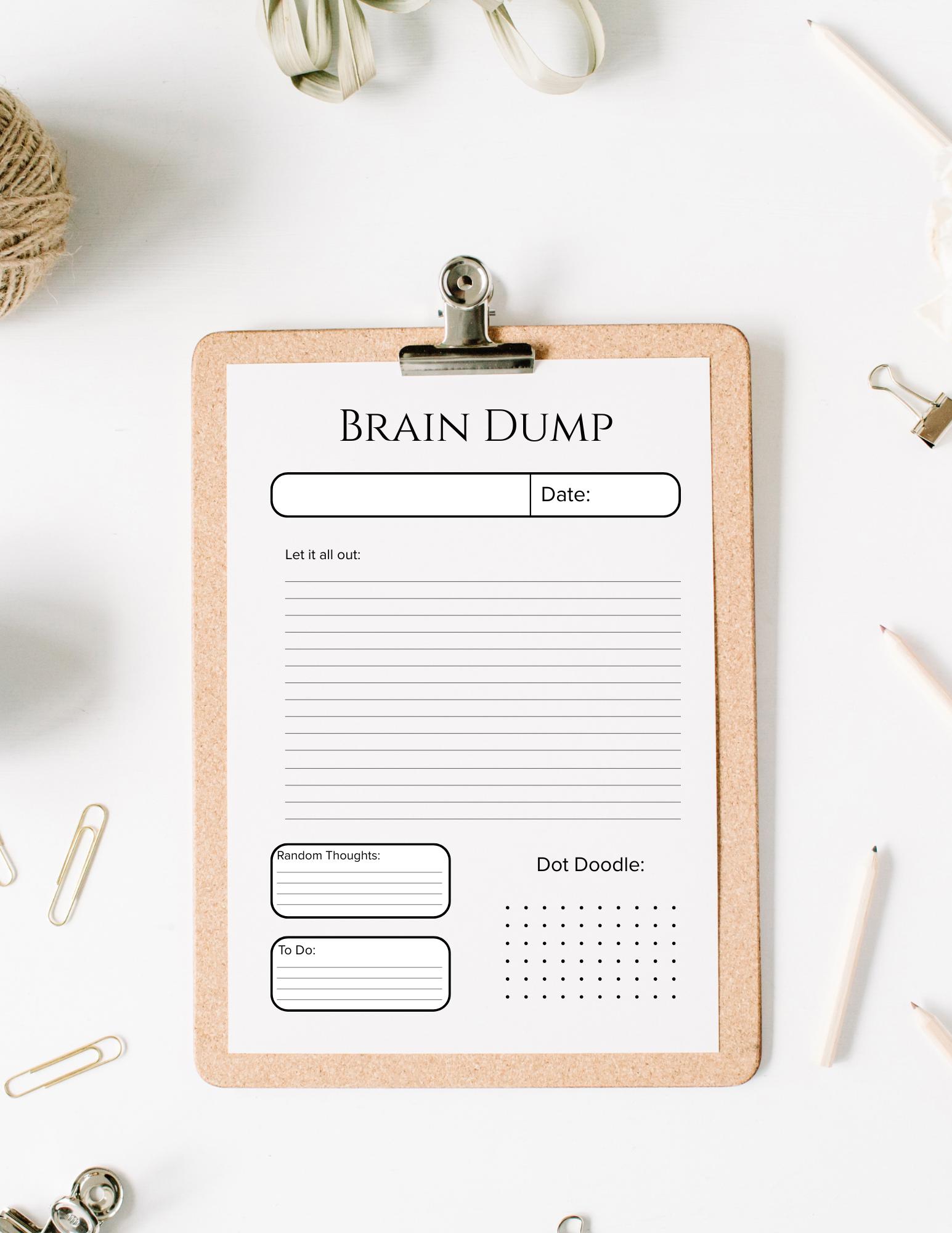 Brain Dump Notebook Pages for ADHD and Neurodivergent Minds | Printable ...