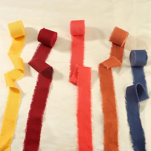 Nastro con frange da 1,57'' × 5 iarde - Nastro in stile vintage in 12 colori, bordi strappati a mano, perfetto per decorazioni nuziali, artigianato fai da te