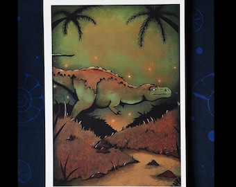 Impresión artística del dinosaurio Megalosaurio, ilustración fósil