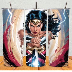 Comic Superhero Inspired Tumbler Wrap | 20oz Skinny Tumbler Sublimation Design | Action Comic Superhero Digital Wrap PNG | Instant Download