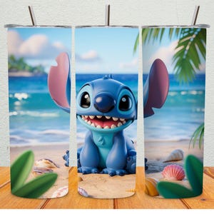 Stitch 3DTubler Wrap PNG | Stitch 20oz Skinny Tumbler Wrap Sublimacja Design | Dziecięca postać z kreskówki Wrap | Natychmiastowe pobranie