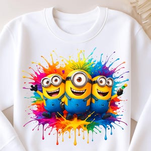 Minions-Inspired T-Shirt PNG | Funny Yellow Kids Cartoon Characters T Shirt Sublimation Design | Kids Cartoon Movie Shirt | Digital Download