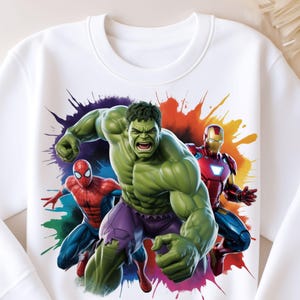 Bold Comic Superhero Team Digital T-Shirt Design | Epic Comic Style T Shirt Action Superhero PNG | Instant Download for T Shirt Sublimation