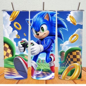 Emballage de gobelet Speedster bleu rétro : conception de dessin animé de joueur (téléchargement numérique PNG)