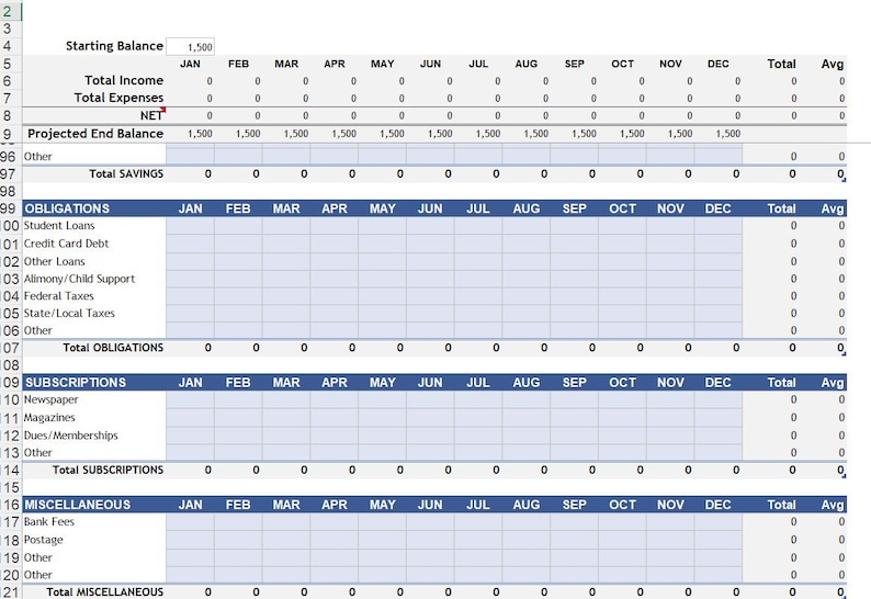 Monthly Budget Tracker Excel Template | Simple Personal Finance ...