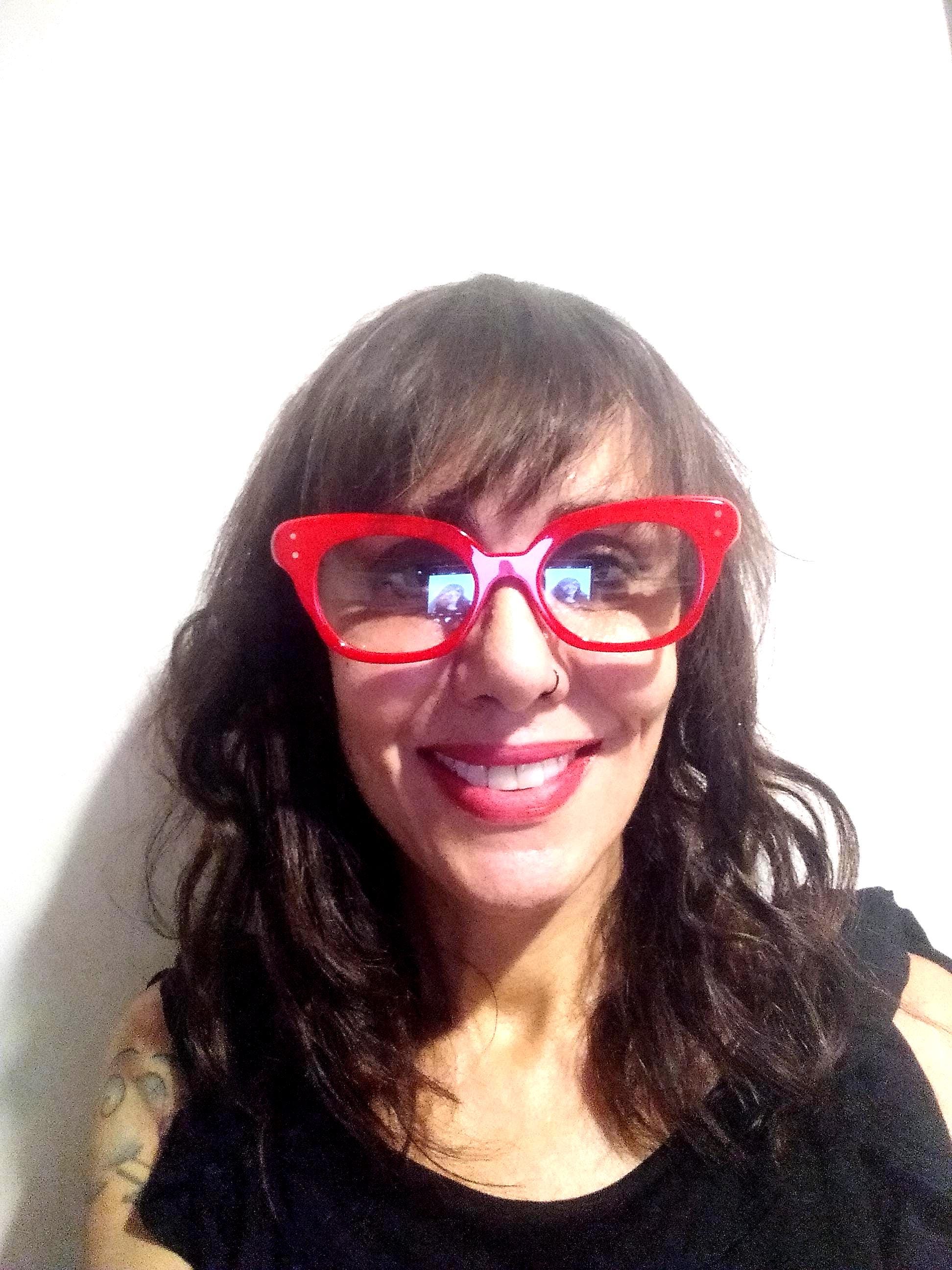 Cat Eye Eyeglasses Red Frame. Women's Modern Butterfly Medium Size