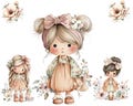 Watercolor Cute Girls Clipart, Dolls Clipart, Printable Clipart, Baby Girls, Blush Lovers, Instant Download, Commercial Use product logo