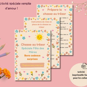 Chasse au Trésor Fête des Mères – Jeu à imprimer avec indices & bons surprises – Activité enfant DIY pour maman