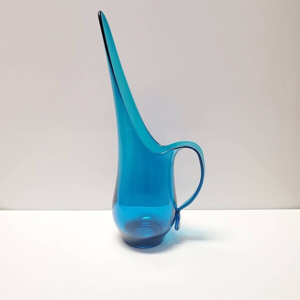 Viking Glass Epic Swung Pitcher  part #1251 Blunique Turquoise Blue