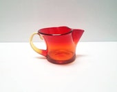 Blenko Glass Pitcher Tangerine Orange 667s