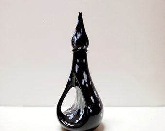 Funky Black and White Ceramic Decanter