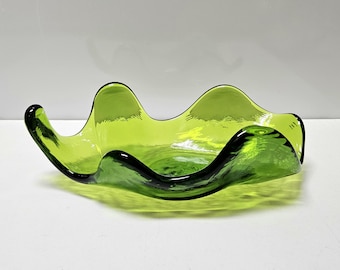 Blenko Freeform Bowl Olive Green #633