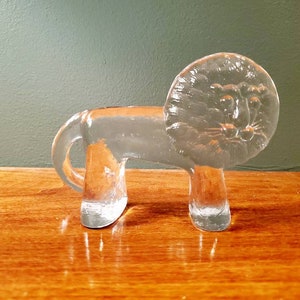 Kosta Boda Glass Lion Figurine