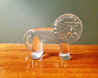 Kosta Boda Glass Lion Figurine