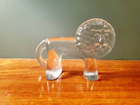 Kosta Boda Glass Lion Figurine
