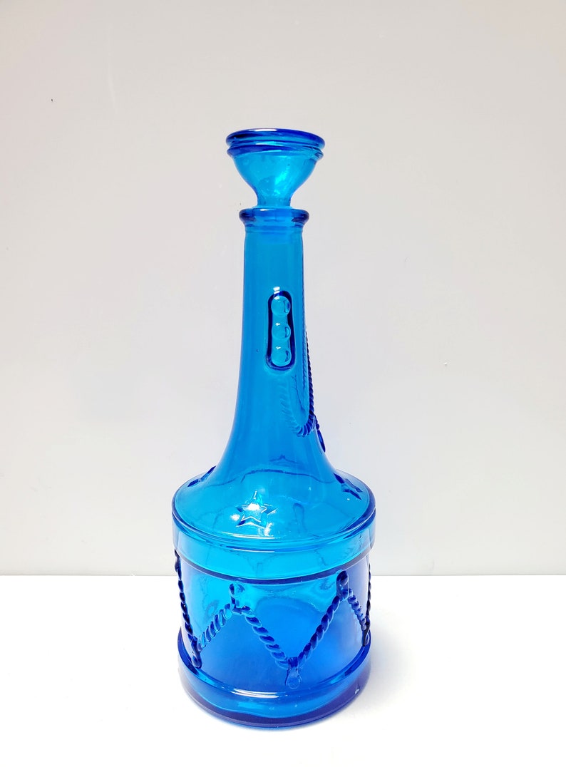 Set of 2 Blue Glass Decanters image 6