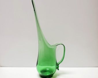 Viking Glass Epic Swung Pitcher Emerald Green #1251