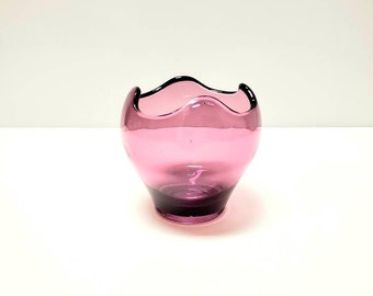 Viking Glass Rose Bowl Amethyst Purple