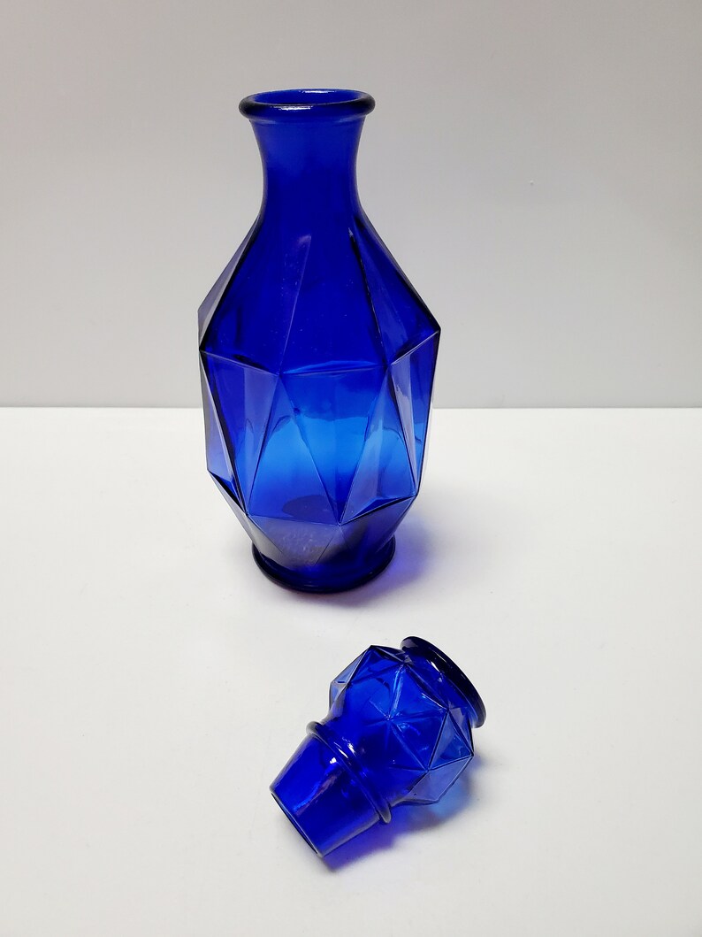 Set of 2 Blue Glass Decanters image 4