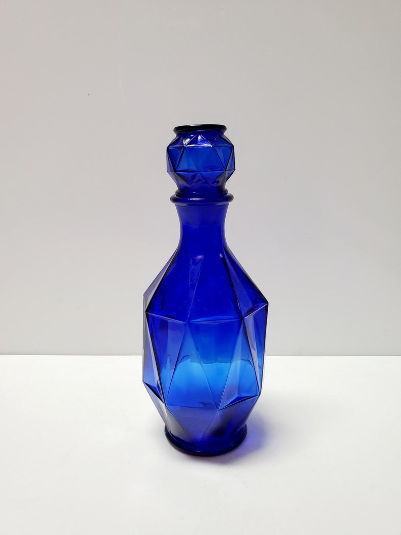 Set of 2 Blue Glass Decanters image 3
