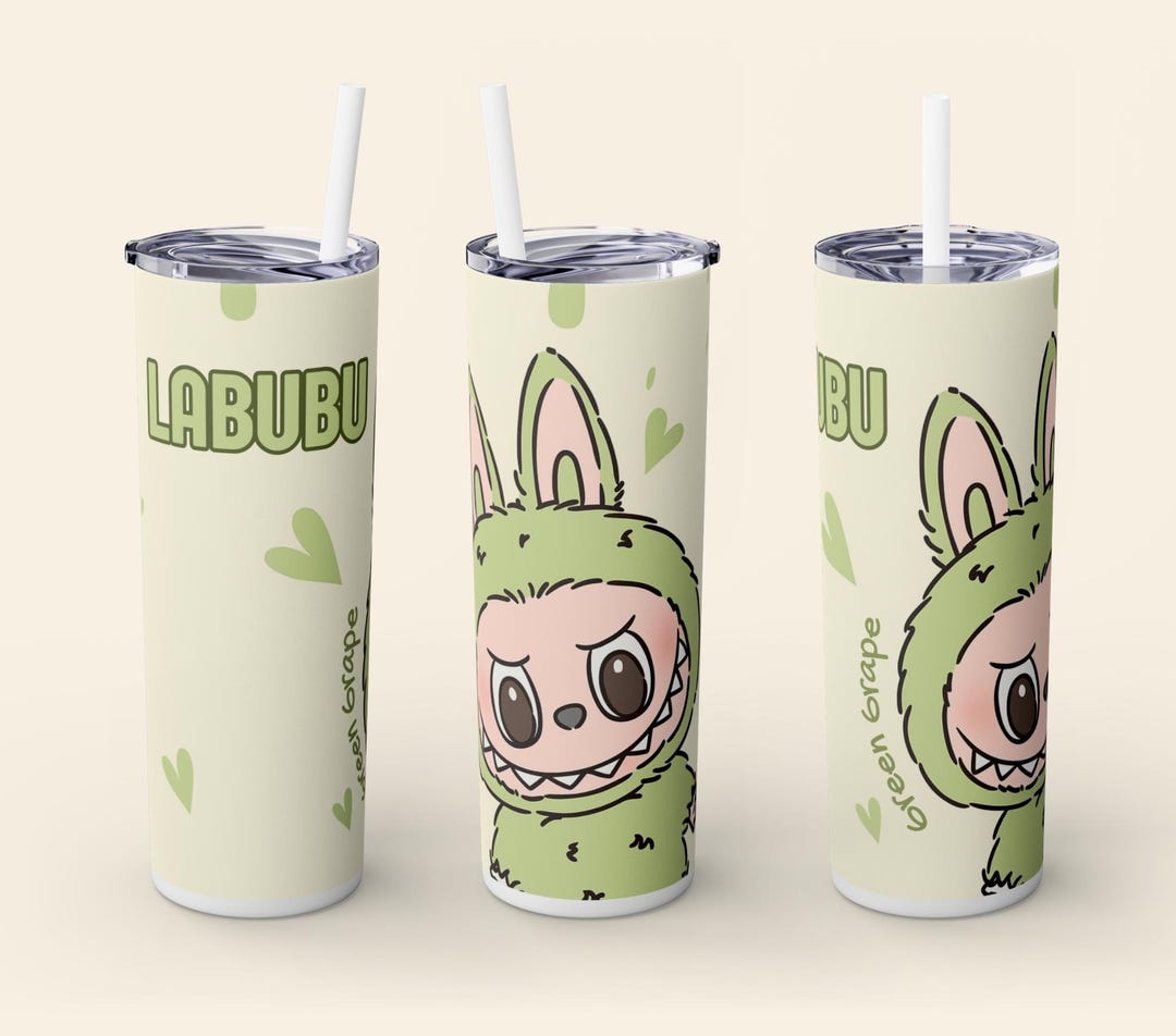 Labubu Wrapping Labubu Tumbler Wrap – 20 Oz Tumbler PNG, Green Grape Tumbler Wrap ...