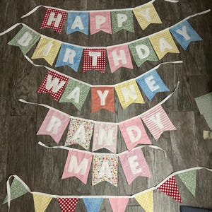 Custom Handmade Fabric Happy Birthday Banner: Heirloom Bunting - Etsy