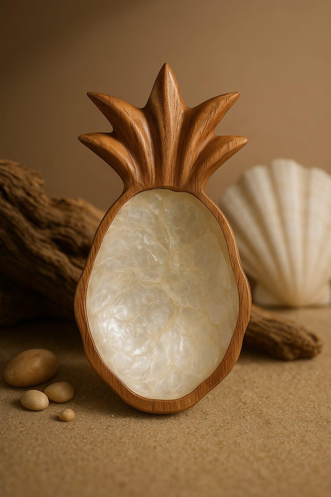 Teak Wood Plate With Sea Shell Inlay - 1 Month Shipping - Etsy