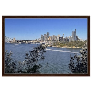 Framed Sydney City Skyline Canvas  Modern Framed Urban Photography Australia Travel-Inspired