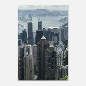 Hong Kong Cityscape Photography Canvas Wall Hanging for Kitchen Home Office Wall Decor