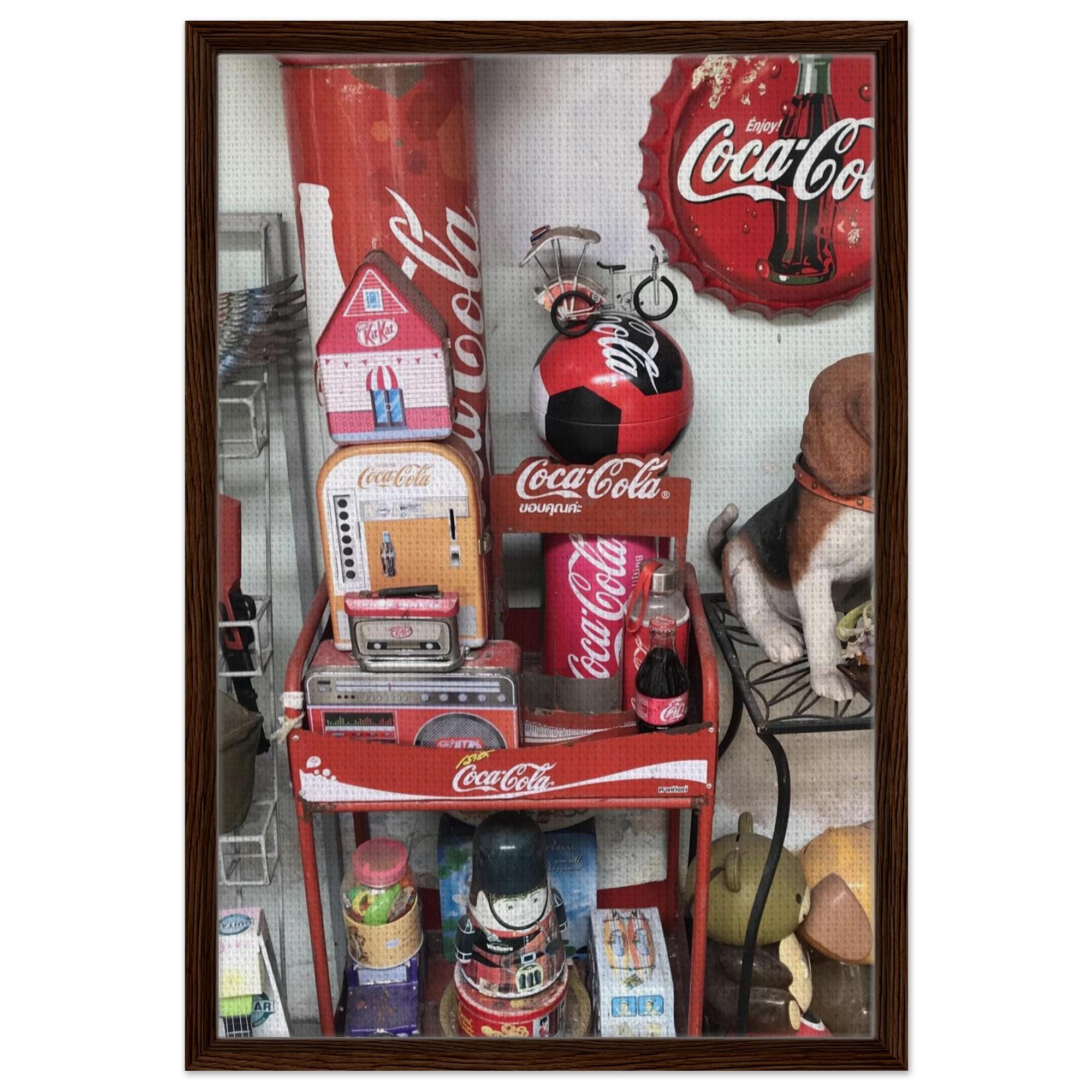 Coca-Cola Memorabilia Vintage-Inspired Framed Canvas Wall Art Classic Retro Decor
