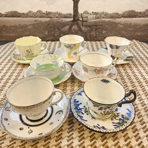 Hand-Painted Vintage Teacups | Rare English Bone China