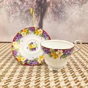 Vintage Paragon Bone China Teacup and Saucer: &quot;Spring Melody&quot; Floral Design