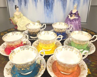 Royal Albert Bone China Tea Cup & Saucer: Regal Series, Gilded Details