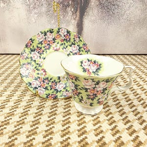 Vintage Royal Albert &quot;Spring Song&quot; Bone China Teacup and Saucer Set – English Floral Porcelain