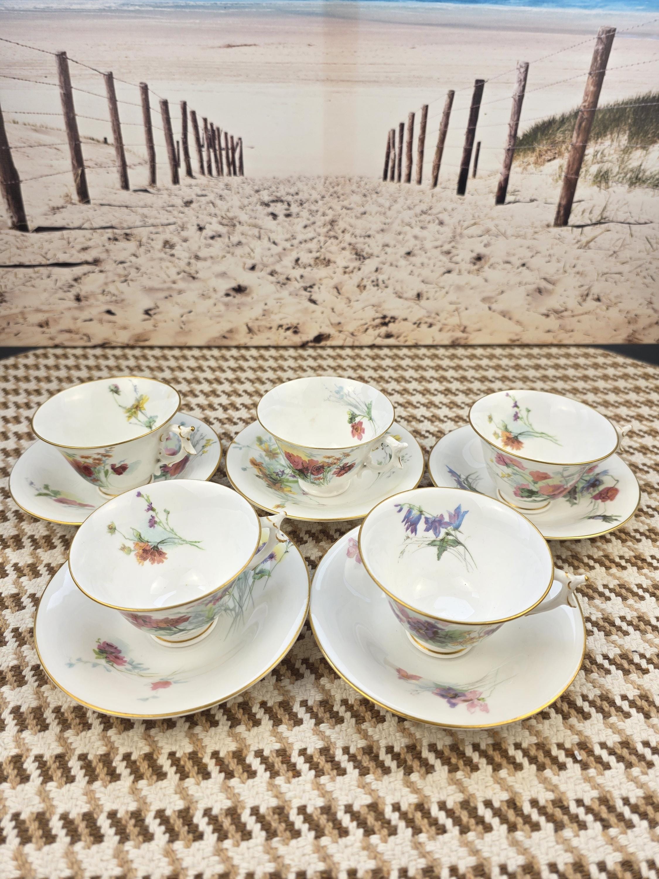 Antique Royal Worcester Teacups - Etsy