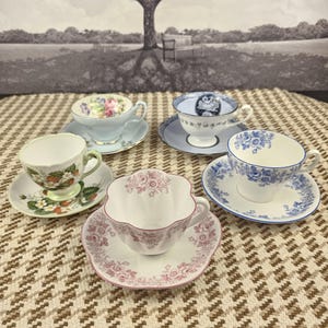 Shelley & Foley Teacups – 5 Vintage Bone China Cups (Sold Separately) – England Fine Porcelain