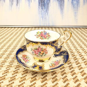 Vintage Paragon Bone China Teacup Set: Floral & Gold Trim, Made in England
