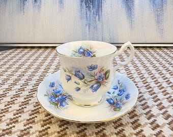 Paragon Fine Bone China Teacup and Saucer – Bluebell Floral Vintage English Porcelain