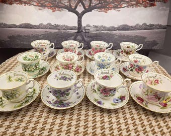 Royal Albert Flower of the Month Teacups – (Choose Your Birth Month) | Vintage Bone China