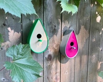 Colorful Raindrop Birdhouse, Modern Garden Decor
