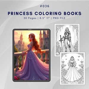 30 Princess Coloring Books For Kids Digital Printable