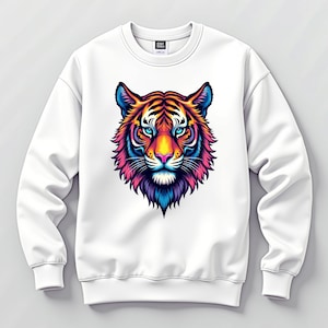 Tiger Face T-Shirt Design Digital Download for Sublimation & DTF
