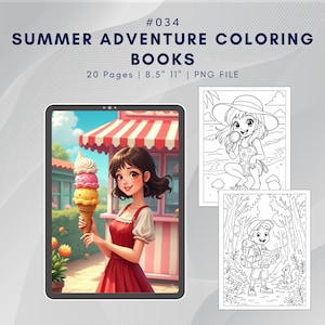 20 Summer Adventure Coloring Books For Kids Digital