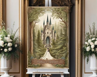 Fairytale Castle Wedding Welcome Sign - Enchanted Forest - Storybook - Woodland Decor - Outdoor Wedding - Whimsical