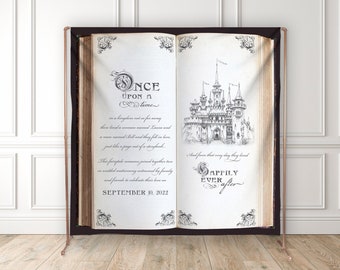 Fairytale Castle Storybook Vinyl Backdrop, Vintage Wedding