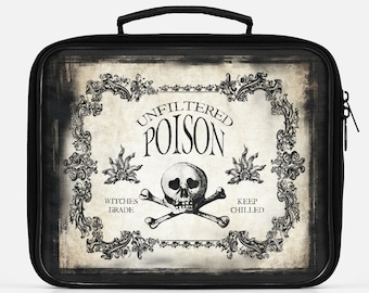 Gothic Skull Lunch Bag – Unfiltered Poison Design, Insulated Tote