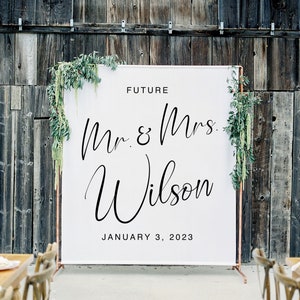 Future Mr and Mrs Sign in Black and White, Couples Shower, Engagement ...