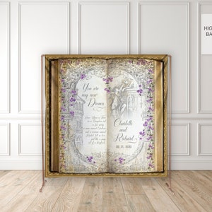 Wedding Storybook Backdrop with a Rapunzel Princess Theme, Once Upon Time Sign, Fairytale Wedding, Lavender, Purple and Gold