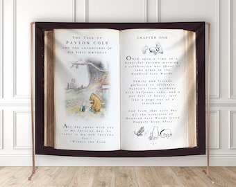Pooh Storybook Birthday Backdrop – Vintage Baby Shower Decor
